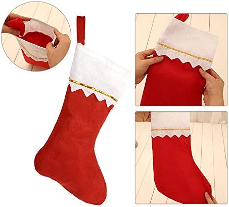 Wittocs 12 pakovanje crveno filce, božićne čarape od praznika