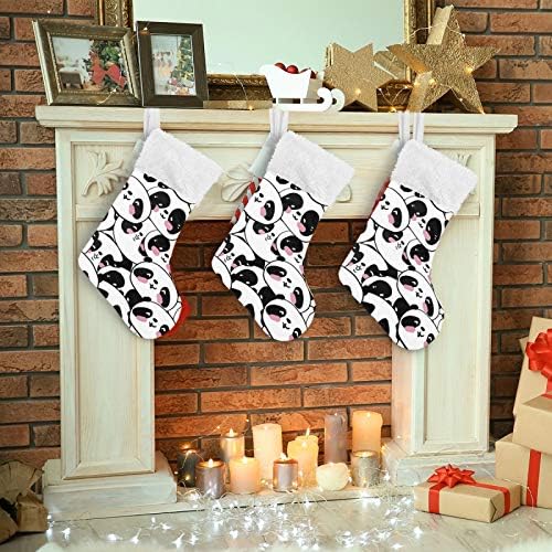 Alaza Božićne čarape Panda uzorak3 Classic Personalizirani veliki ukrasi za čarape za obiteljski odmor Sezona
