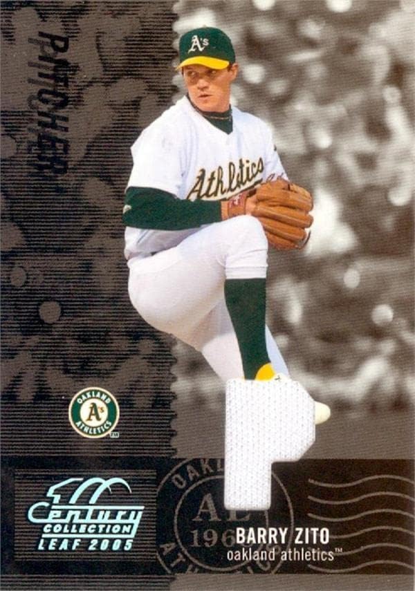 Barry Zito Player Istrošena patch Baseball Card 2005 Kolekcija veka lišća 75 LE 150/250 - MLB igra polovne