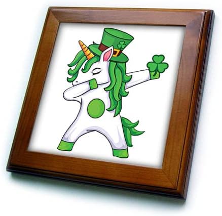 3drose Cool St. Patricks dan ples jednorog ilustracija-uokvirene pločice