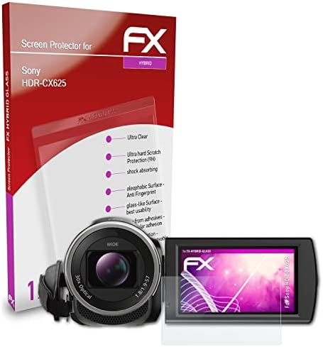 ATFolix plastični stakleni zaštitni film kompatibilan sa Sony HDR-CX625 zaštitnikom od stakla, 9h hibridnog