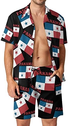 Panama zastava Muška odjeća za 2 komada havajske havajske majice i kratke hlače