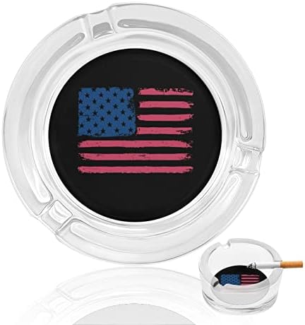 Vintage American zastava Glass Ashtrays okrugli pepeo ladica slatka lijepa futrola za pepela za uređenje