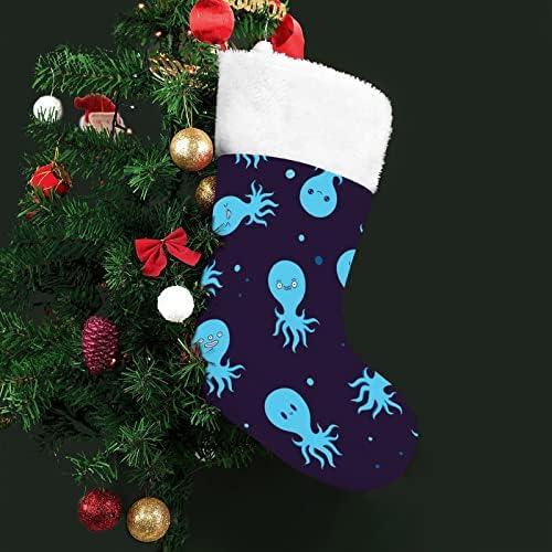 Funny Blue Hobotnica Božić viseći čarapa Slatka Santa čarapa za ukrase Xmas Tree ukrasi pokloni