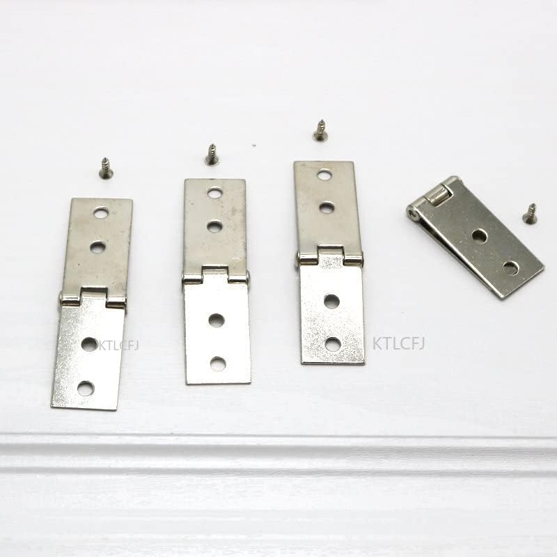 2pcs srebrne šarke W / vijci 4 rupe ormarića vrata za prtljag pravokutni ladica za pravil za crtanje nakit