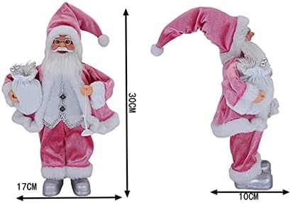 Pifude Božićni ukrasi Santa Claus Doll Ornament ružičasti stoji poziraj božićni privjesak Sretan božićni