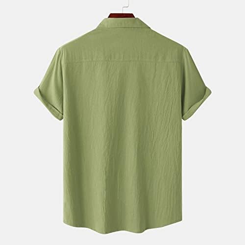 XXBR 2023 novi muški ljeto Hawaii čvrsta košulja kratki rukav dvostruki džep odbaci ovratnik dugme majica