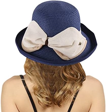 Plažni šeširi za žene Ljetna krema za sunčanje slamka, ležerna slama Sun Hat Roll Up Wide Wide Witwor na