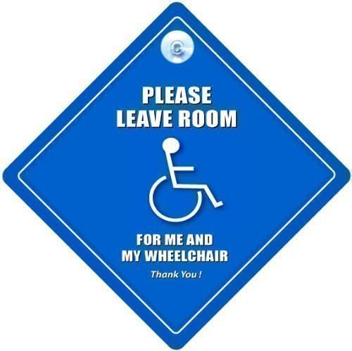 IwanthatSign.com Molimo ostavite mesta za mene i moju kolibu za invalidska kolica, auto-potpisnici sa usisnim