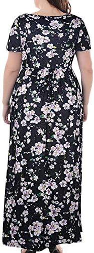 Ženska 2023 plus size haljina proljeće ljeto Casual cvjetni kratki rukavi visokog struka Maxi haljine XL-5XL