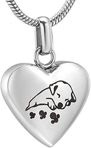 Niviora ZLXL719 izrezbareni slatki pas za spavanje u mom srcu ogrlica za kremaciju od nerđajućeg čelika za pepeo za kućne ljubimce Memorijalni nakit BFBLD