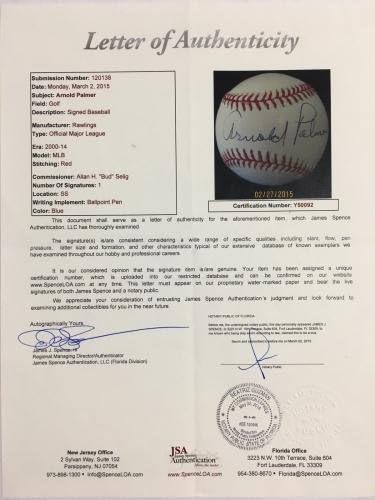Arnold Palmer potpisao MLB bejzbol majstori JSA Coa Riječin Wow - Golf je intufirao razne predmete
