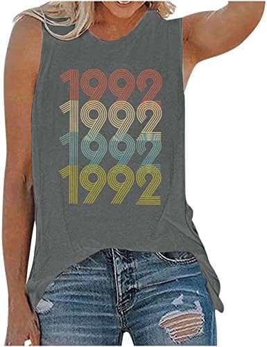 Žene Vintage Tank Tops 30. rođendan poklon majica 1992 pismo Print rukave ljeto Casual labave majice bluza