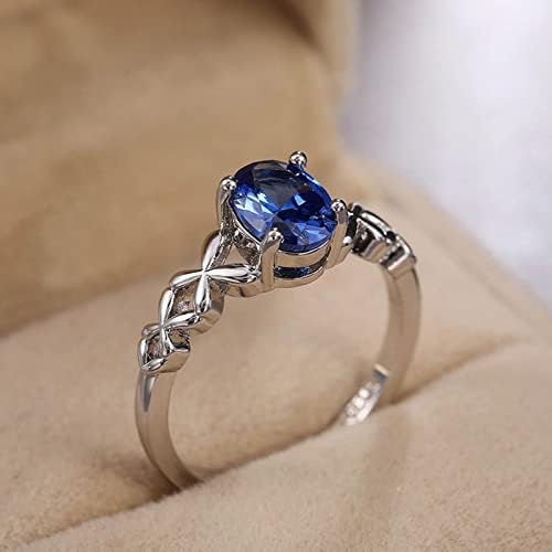 Yistu zaručnički prsten za žene plavi kameni prsten ručno rađeni Luksuzni rez vjenčani zaručnički nakit