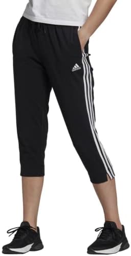 Adidas ženske 3-pruge jednokratne drese 3/4 hlače, crno / bijelo