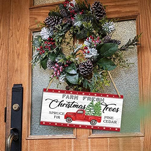 Iartop Božićne drveće Drvo-11x6 , Jela Jela Pine Cedar Pokloni Drvena ploča Viseća zidna umjetnost, crvena