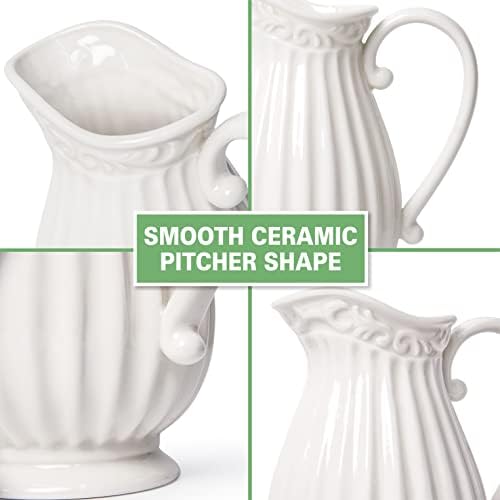 10-inčna Bijela keramička vaza za Kućni dekor, VS-PIT-10