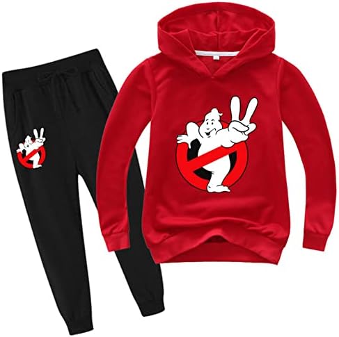 Jotolan Kid Boy Girl Ghostbusters s kapuljačom s kapuljačom novost, pulover duksevi i duge hlače 2pcs set