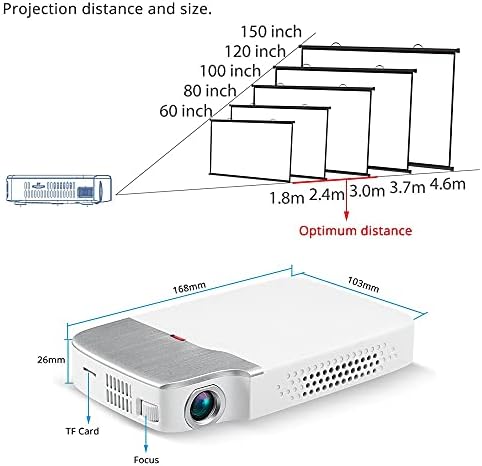 LMMDDP Mini RD-605 projektor Jednostavan za nošenje HOME 1080P Android projektora sa baterijom
