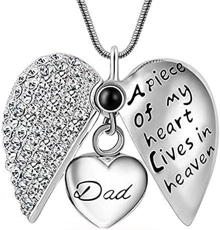 ZLXL711 Mens Novelty Jewelry, a Piece of My Heart in Heaven Kremation Memorial Heart privjesak kremacija