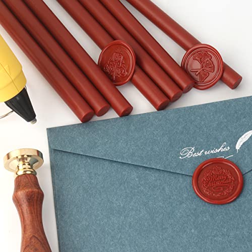 Wasole 12 komada smeđi crveni ljepilo za brtvljenje voštani štapići za marka i slovo za brtvljenje voska, odlično za pozivnice za vjenčanje, karticu, kovertu, omotavanje poklona