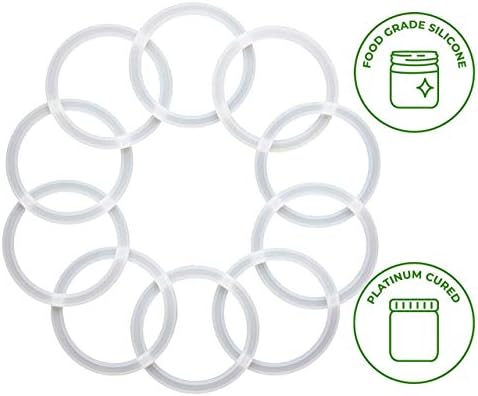 10 pakovanja platinastih silikonskih zaptivnih prstenova sa širokim ustima za poklopce masonskih tegli otpornih na curenje