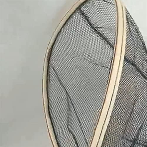 Dloett Fishing Net Fly Fly Net Drvena ručka muha ribolov ručno-dipton Neto izdržljiva najlonska mreža može