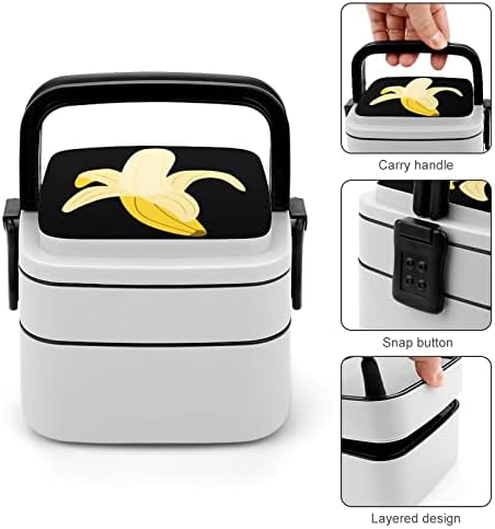 Banana Ispiši sve u jednom dvokretnom sloju Bento kutiju za odrasle / djecu ručak kutija za ručak kompresijske