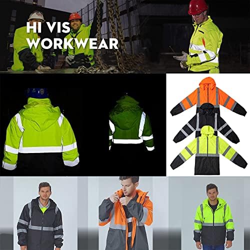 YOWESHOP Reflektirajuća zimska Bomber sigurnosna jakna Reflektirajuća jakna za muškarce Hi Vis građevinske