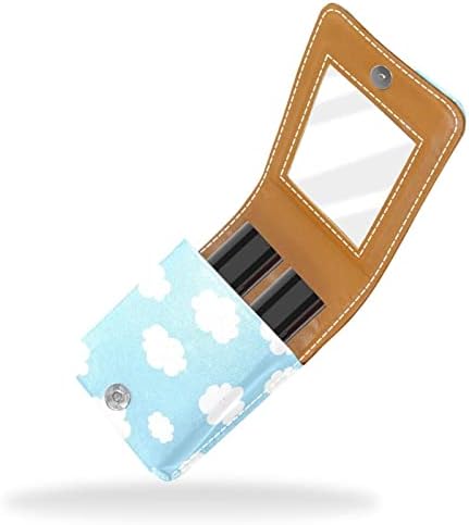 Mini ruž za usne sa ogledalom za torbicu, Cartoon Clouds Pattern Portable Case Holder Organization