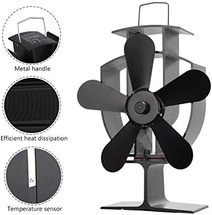 LYNLYN peć na drva Fan 5-plamenik sa toplotnim pogonom povećava 90% više toplog vazduha od 2 oštrice ekološki