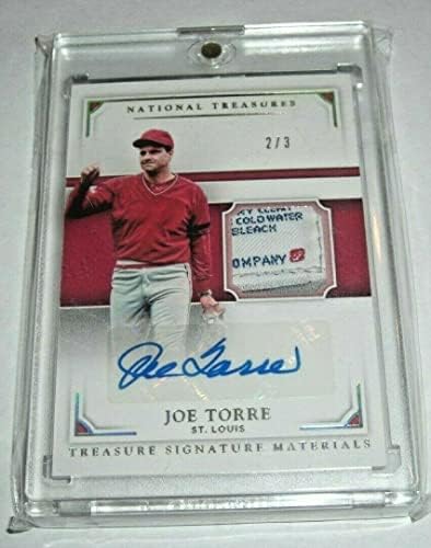 Joe Torre 17 Panini National Treas Game Polovni dres Tag Auto 2/3 Potpisana kartica - MLB autogradna igra