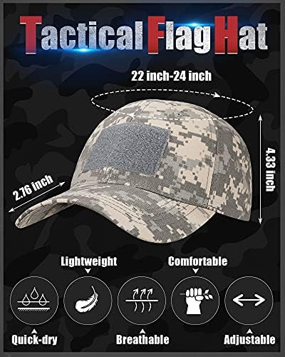 Geyoga 6 komada vojni šešir taktička kapa za muškarce sa 9 komada američka zastava SAD zakrpe