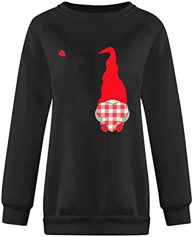 Sretne valentinove majice o-vratu dugih rukava pulover Love Heart grafički dukseri parne majice vrhovi