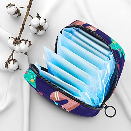 Ženski higijenski ulošci ulošci torbica ženska menstrualna torbica za djevojčice Prijenosna menstrualna torba za čuvanje tampona slatka stabla Chritmas uzorak sa patentnim zatvaračem