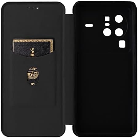 Wanri Smartphone Flip kućišta za Vivo X80 Pro 5G slučaj, luksuzna karbonska vlakna PU+TPU hibridna futrola