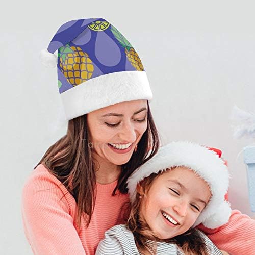 Božić Santa šešir, ananas Purple Drop Božić Holiday šešir za odrasle, Unisex Comfort Božić kape za Novu