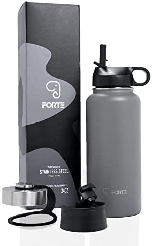 Forte izolirana boca od nehrđajućeg čelika - za višekratnu i BPA-bez vode s poklopcem i slamom za curenje