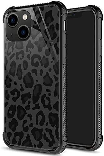Kompatibilan sa iPhone 14 futrolom, crno-sivom leopardom iPhone 14 futrola za žene djevojke, dizajn uzorka