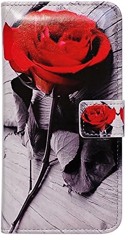 Bcov Galaxy A32 5G futrola, Crvena ruža Flower kožna preklopna futrola za telefon Navlaka za novčanik sa