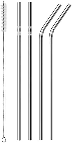 Metalne slamke od nerđajućeg čelika, 4kom 12 Ultra dugačke metalne slamke za višekratnu upotrebu sa četkom