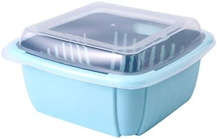 DOUBAO 3 u 1 dvoslojna kutija za odvodnu korpu sa poklopcem multifunkcionalni frižider za skladištenje frižidera