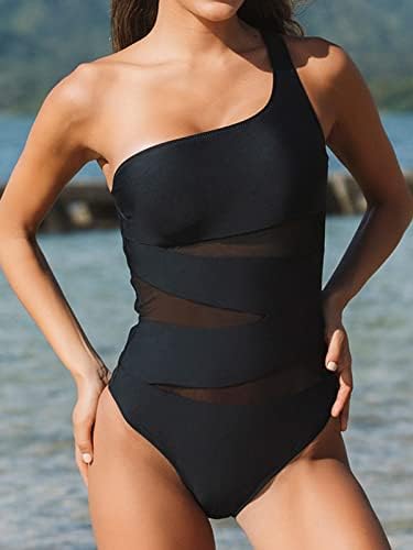 Roselychic Jednodijelni kupaći kostim za žene za kontrolu stomaka seksi kupaći kostimi s jednim ramenom