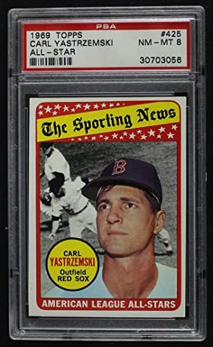 1969 TOPPS # 425 All-Star Carl Yastrzemski boston Red Sox PSA PSA 8.00 Crveni Sox