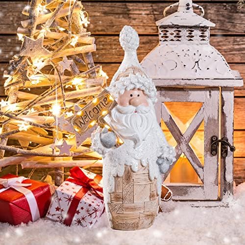 Galiyen Santa Claus Božićne ukrase, santa Claus figurine ukrasi sa LED svjetlima za božićni dekor, 9.4 Resona