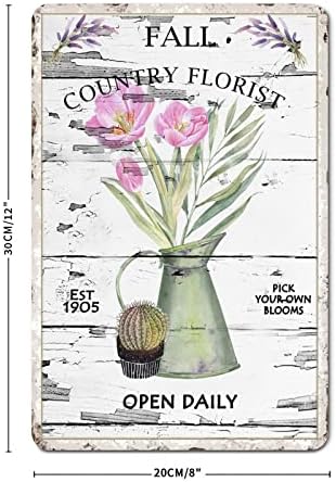 Retro rđe metalni znak zemlje cvjećarsko tržište na farmi ulični znak Bloom cvijeće Paseni znak Vintage