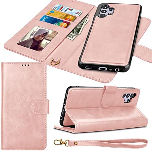 Tekcoo Galaxy A32 5G torbica za novčanik, vrhunska veganska koža [RFID blokada] [uklonjivi odvojivi magnetni]