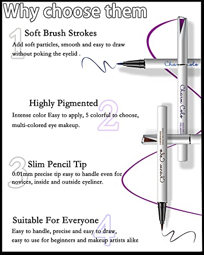 LYSdefeu ljubičasta mat tečna olovka za oči Waterline olovka za oči, 24h dugotrajna pigmentirana vodootporna