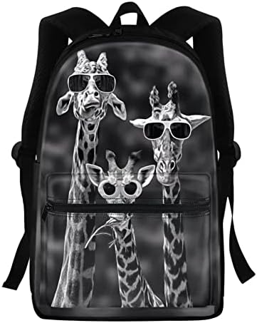 Bigcarjob životinjski žirafe ruksak za dječake djevojke, 16 inčni casual dan paketa slatka putovanja za tinejdžerske laptop bagpack školske torbe