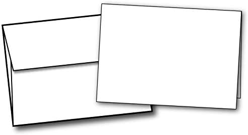 4 1/4 x 5 1/2 ekstra debele prazne bijele karte sa kovertama - 100 karata sa kovertama - debeli 100lb Cover